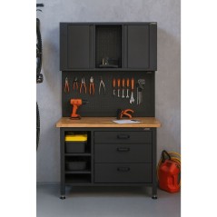 VITO Workshop Workbench with 36mm Wooden Top, 500kg Load, 3 Drawers