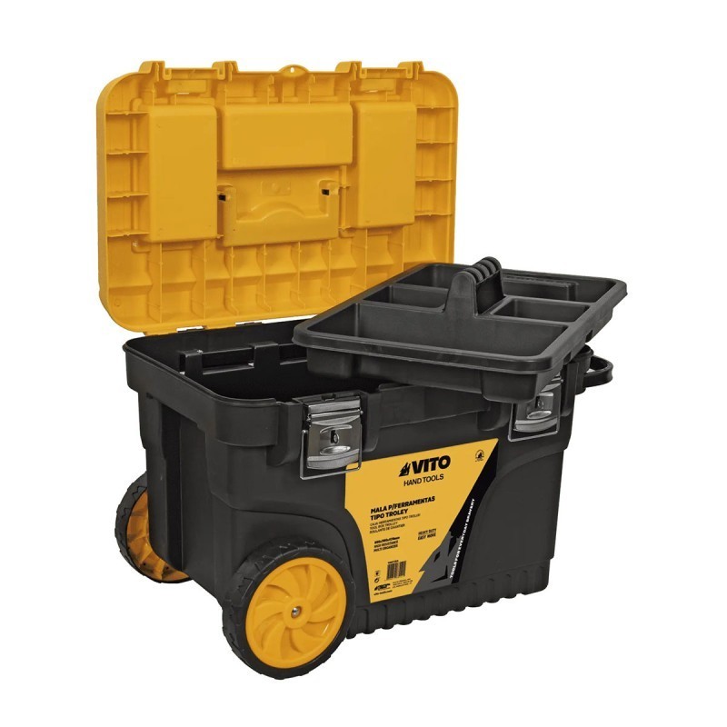 Boîte à outils mobile VITO 59.5x38x42 cm avec roues et poignée télesco
