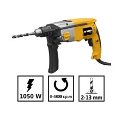 Taladro percutor 1050W 4800 rpm Portabrocas 13mm VITO
