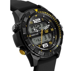 Unisex horloge Basecamp CAT Ø47mm ABS waterdicht 100m zwart en geel