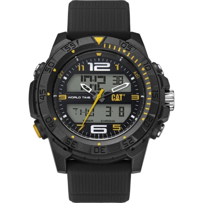 Montre mixte Basecamp CAT Ø47mm ABS étanche 100m noir et jaune
