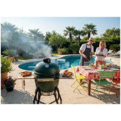 Barbecue Kamado INTEC vert Ø56 cm céramique grilles demi-lune 47 cm