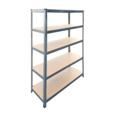 Étagère 5 tablettes L120xP45xH180 cm Acier Silver Gris 300Kg Montage