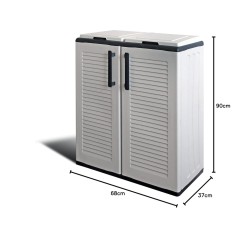 Armário de Reciclagem ARTPLAST 2 Tampas Cinza 68x37x90 – Eco