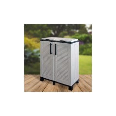Armário de Reciclagem ARTPLAST 2 Tampas Cinza 68x37x90 – Eco