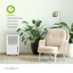 Déshumidificateur 10L/jour 100m³/h Réservoir 2,1L Puissance 245W NEDIS