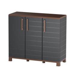 Armoire basse Portofino Art Plast avec 3 portes et rangement