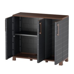 Armoire Basse Rangement 3 Portes 1 Étagère 20kg Polypropylène Recyclable ARTPLAST