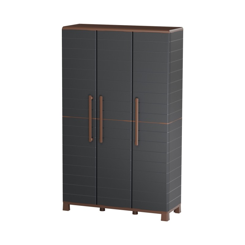 Armoire porte-balai Anthracite Art Plast 3 portes et étagères