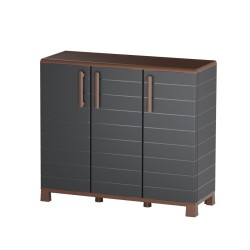 Armoire cache poubelle 3 bacs Anthracite Portofino Art Plast