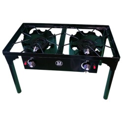 Réchaud à gaz INTEC 2 feux 9kW avec plaque grill fonte