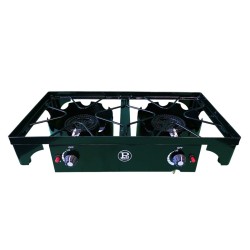 Réchaud à gaz INTEC 2 feux 9kW avec plaque grill fonte