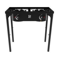 Réchaud à gaz INTEC 2 feux 9kW avec plaque grill fonte