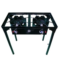 Réchaud à gaz 2 feux PROJECT 9000W modulable 3 hauteurs