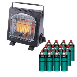 Portable Gas Heater INTEC 1700W + 12 Cartridges