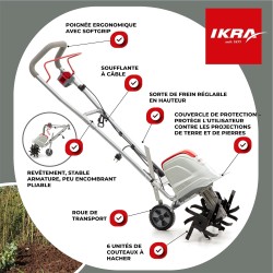 IKRA 1500W Electric Tiller - Power and Versatility