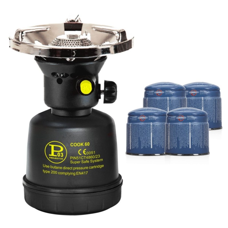 Hornillo Gas Portátil PROWELTEK 1300W con Cartuchos