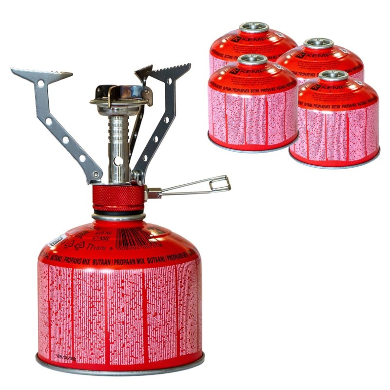 KEMPER Foldable Gas Stove 4.5 kW + 4 Cartridges Included