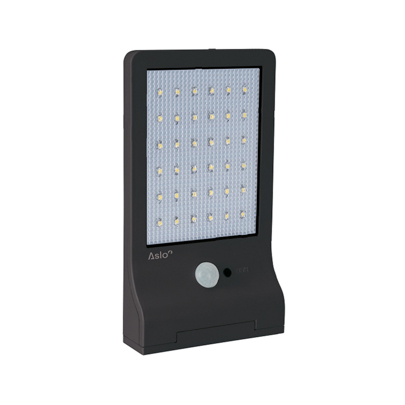 Lampe LED murale solaire SOL 04 plus IP44 avec détecteur de mouvements  infrarouge 2xLED 0,5W 85lm couleur noir