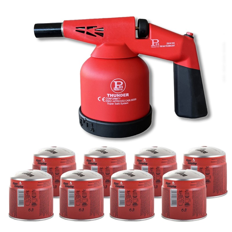 Lampe à souder gaz Proweltek 1760W + 8 cartouches gaz