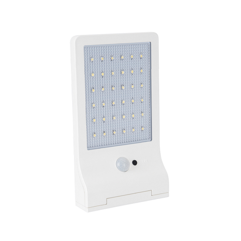 Lampe LED Applique murale Solaire 3W 370 Lumens LI ION 6000K Blanc exterieure  Detecteur de mouvement ASLO