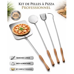 Set of 4 Stainless Steel Pizza Peels INTEC for Wood-Fired Oven