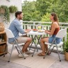 White Folding Chair KZ GARDEN, Indoor/Outdoor