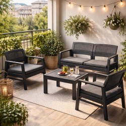 Sala de Jardín 4 Pers. Diseño Resistente UV KZ Garden