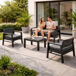 Conjunto de Jardim 4 Pessoas Design Resistente UV KZ Garden