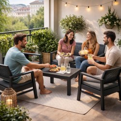 Gartenmöbelset 4 Pers. Design UV Beständig KZ Garden