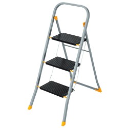 Escabeau pliable INTEC 3 marches - Sécurité 150kg