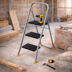 Inklapbare INTEC 3-trede Keukentrap - Veiligheid 150kg