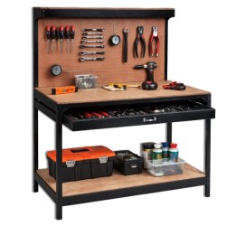 PROWELTEK Workshop Workbench 100kg with Panel and Drawer