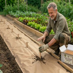 Pappelholzpfähle Garten KZ GARDEN - 60 Stk Mulchvlies