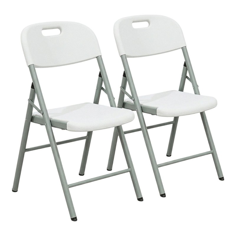 Folding White Chairs KZ GARDEN Indoor Outdoor