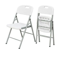 Chaises pliantes blanches KZ GARDEN intérieur extérieur