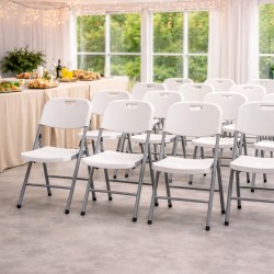 Opvouwbare witte stoelen KZ GARDEN binnen buiten