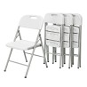 Chaises Pliantes Blanches KZ GARDEN - Lot de 4 Extérieur