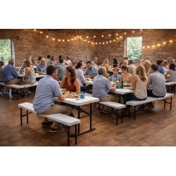 Set van 2 Opvouwbare Banken KZ GARDEN - Ideaal voor Tuin/Kamperen