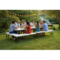 Set van 2 Opvouwbare Banken KZ GARDEN - Ideaal voor Tuin/Kamperen