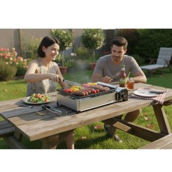 Barbecue a gas 1900W Griglia antiaderente Accensione piezo 16