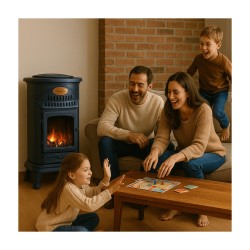 Echte Gietijzeren Gaskachel 3400W Nachtblauw Autonomie 93u