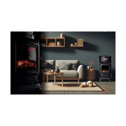 Stufa a gas Ghisa Vera 3400W Blu Notte Autonomia 93h