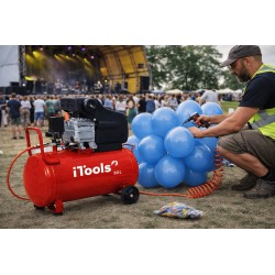 50L 8 Bar 2HP Silent Air Compressor ITOOLS with 5