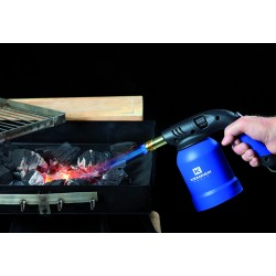 Lampada saldatrice a gas acciaio 1200°C piezo + 6 cartucce 190g