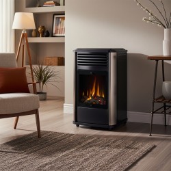 Gasfornuis 3,4 kW Zwart 3 niveaus van verwarming Vel