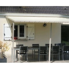 Telo per pergola AVORIO 6x4m PVC 640g/m² Occhielli 25cm