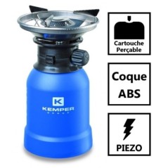 Hornillo de gas camping 2,2kW encendido piezo carcasa ABS KEMPER