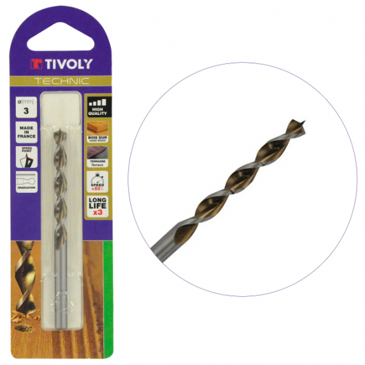 Foret Technic pour bois Ø 3 mm TIVOLY