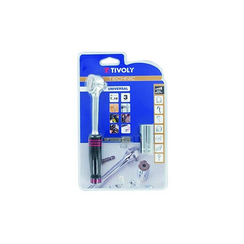 Douille Universelle 7-19 mm 54 Broches Acier Alliage Clé à Cliquet 3